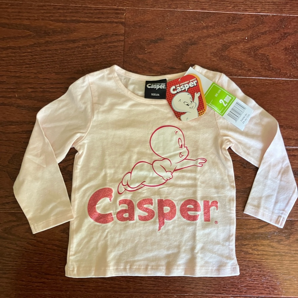 Casper Friendly Ghost Long Sleeve Shirt kids sz 2 NWT
